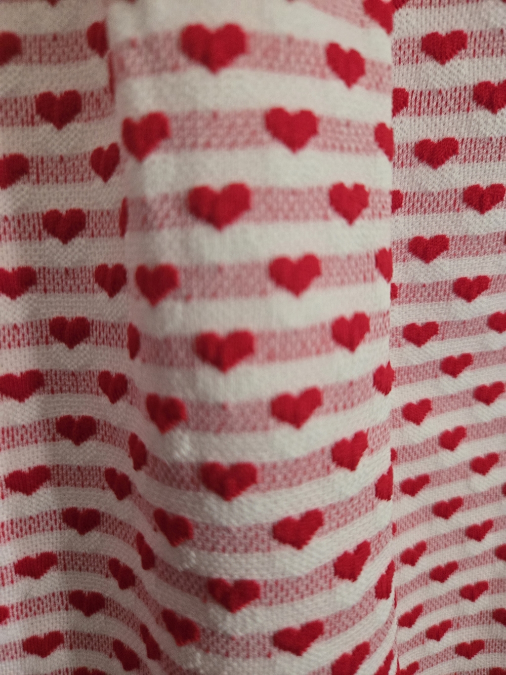 VOY Pink Heart-Print Short Sleeve Blouse with Navy Contrast Trim - Picture 2 of 4